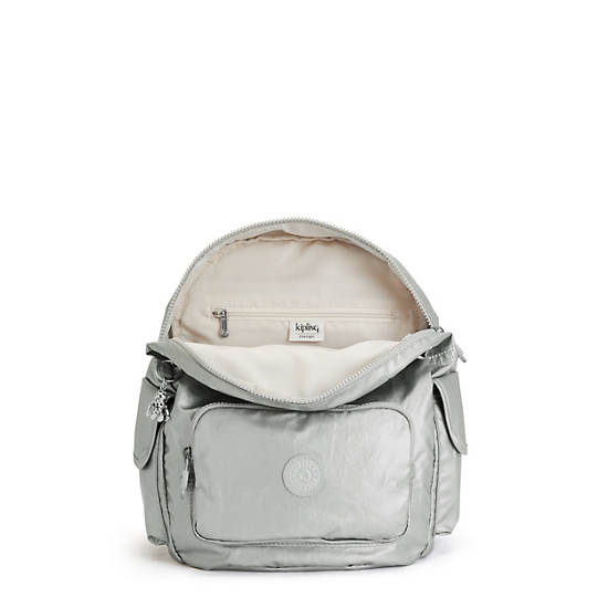 Kipling City Pack Small Metallic Hátizsák Titán | HU 1514KO